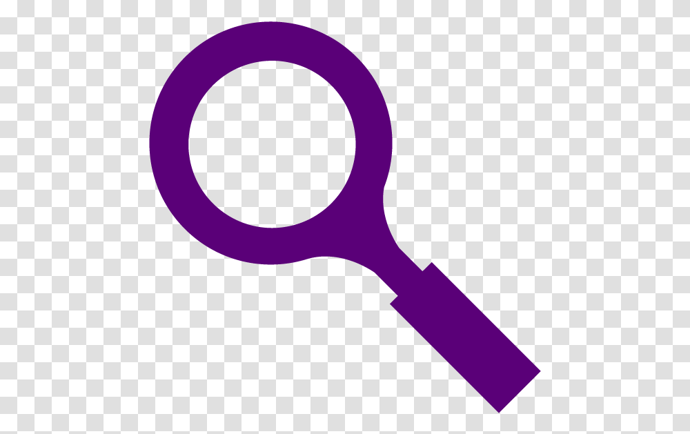 Evaluation Icon Purp Magnifying Glass Footprint, Weapon, Weaponry, Racket Transparent Png