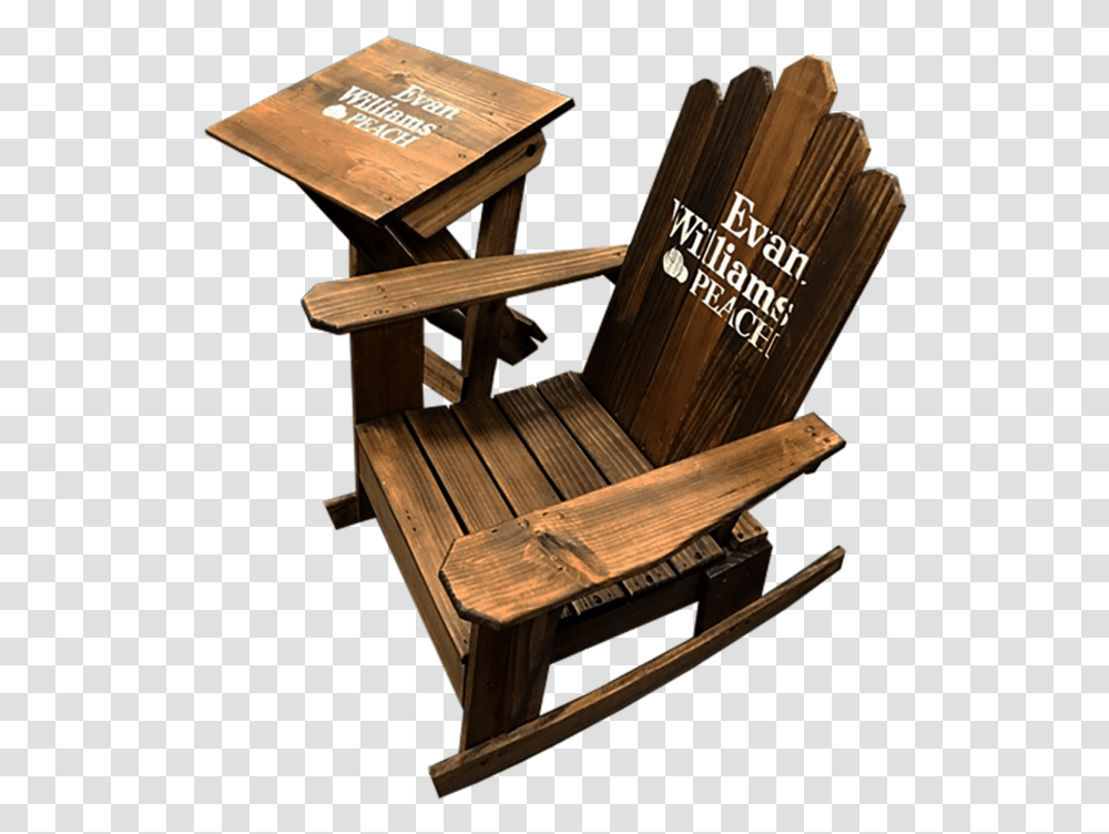 Evan Williams Peach Rocking Chair Plank, Furniture, Wood Transparent Png