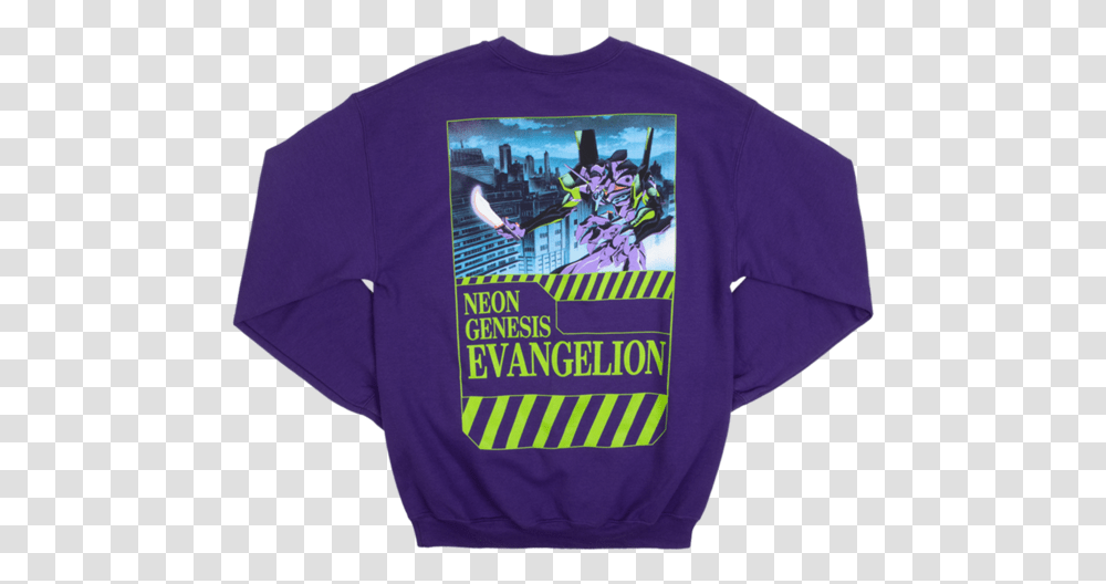 Evangelion Eva Purple Sweatshirt Graphic Design, Clothing, Apparel, Sleeve, Sweater Transparent Png