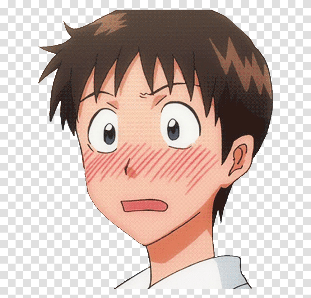 Evangelion Shinji Rei Ayanami Anti Social Neon Genesis Shinji Blushing, Comics, Book, Manga Transparent Png