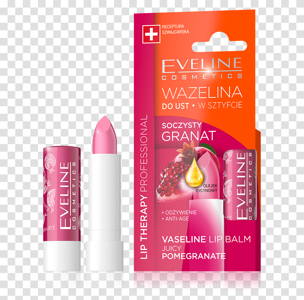 Eveline Lip Therapy Vaseline Lip Balm Juicy Pomegranate, Lipstick, Cosmetics Transparent Png