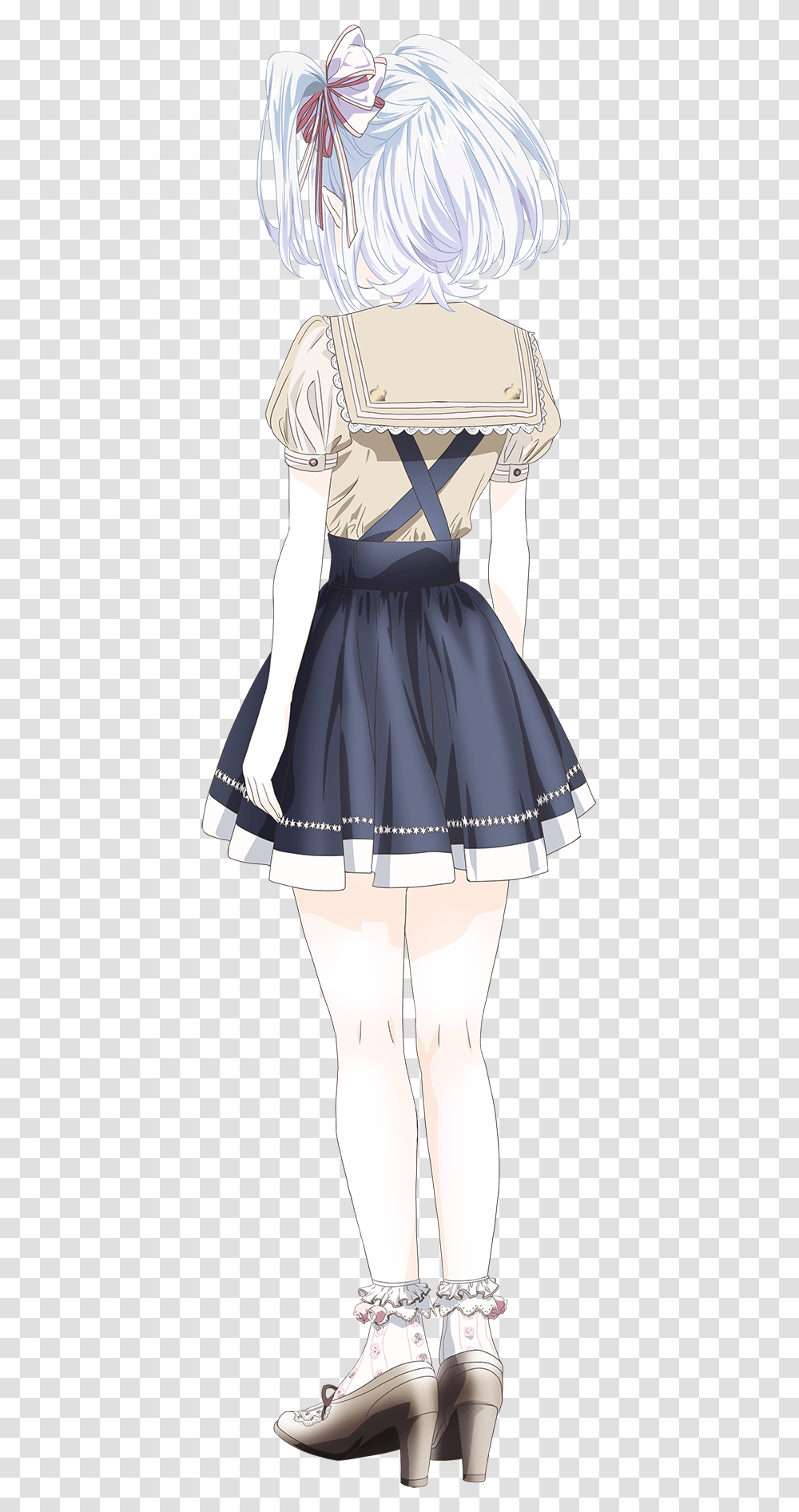 Even Koyori Back Is Looking A Beautiful And Cute Because Anime Girl Back, Skirt, Dress, Person Transparent Png