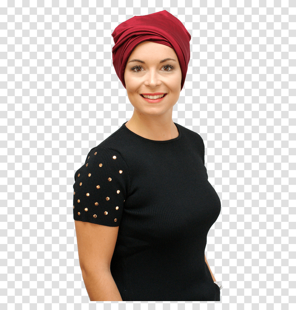 Evening Hats For Hair Loss Womens Red Turban, Apparel, Person, Human Transparent Png