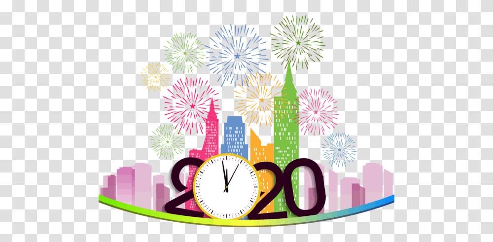 Event Fireworks For Happy Year Festival New Year Countdown 2020 Manila, Nature, Outdoors, Night, Clock Tower Transparent Png