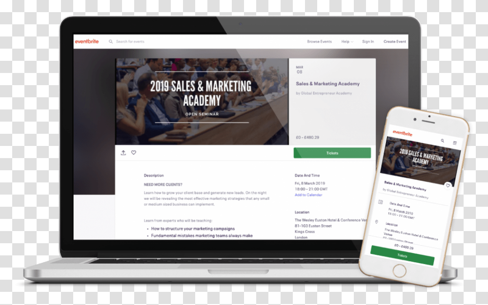 Events Integration Gold Vision Eventbrite Goldvision Crm Netbook, Mobile Phone, Electronics, Cell Phone, Person Transparent Png