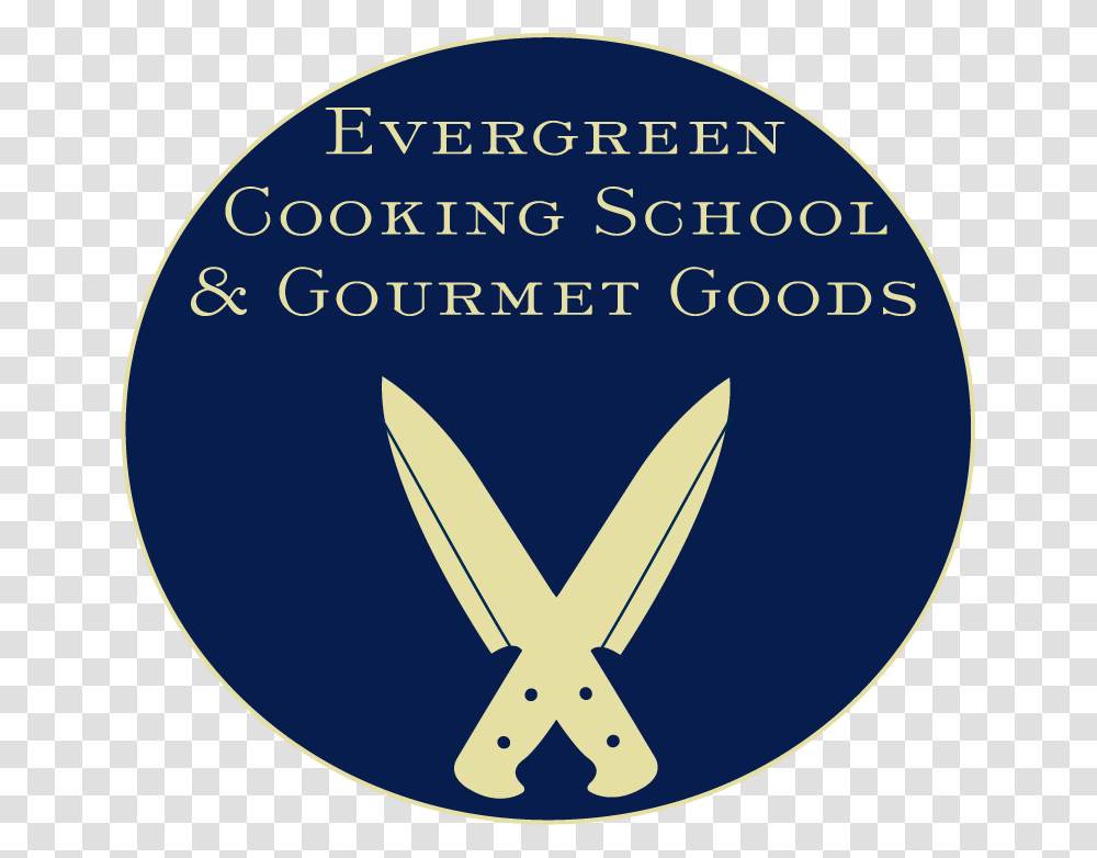Evergreen Cooking School Amp Gourmet Goods Logo Circle, Label, Weapon Transparent Png