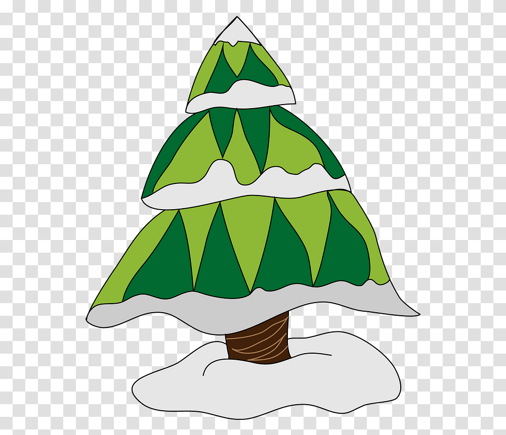 Evergreen Tree With Snow Clipart Winter Tree Cartoon, Clothing, Plant, Outdoors, Star Symbol Transparent Png