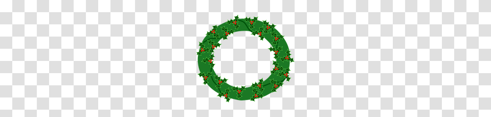 Evergreen Wreath With Large Holly Clip Art For Web Transparent Png