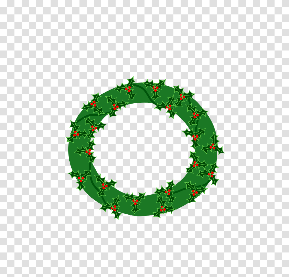 Evergreen Wreath With Large Holly Large Size Transparent Png