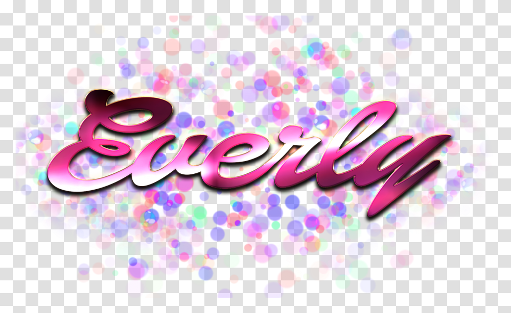 Everly Name Logo Bokeh, Confetti, Paper, Light Transparent Png