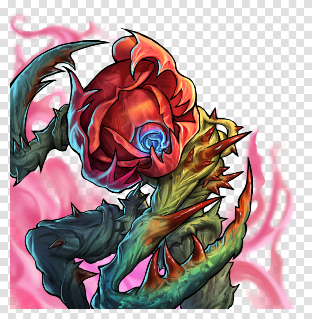 Every Rose Has Its Thorns Illustration, Dragon, Modern Art Transparent Png