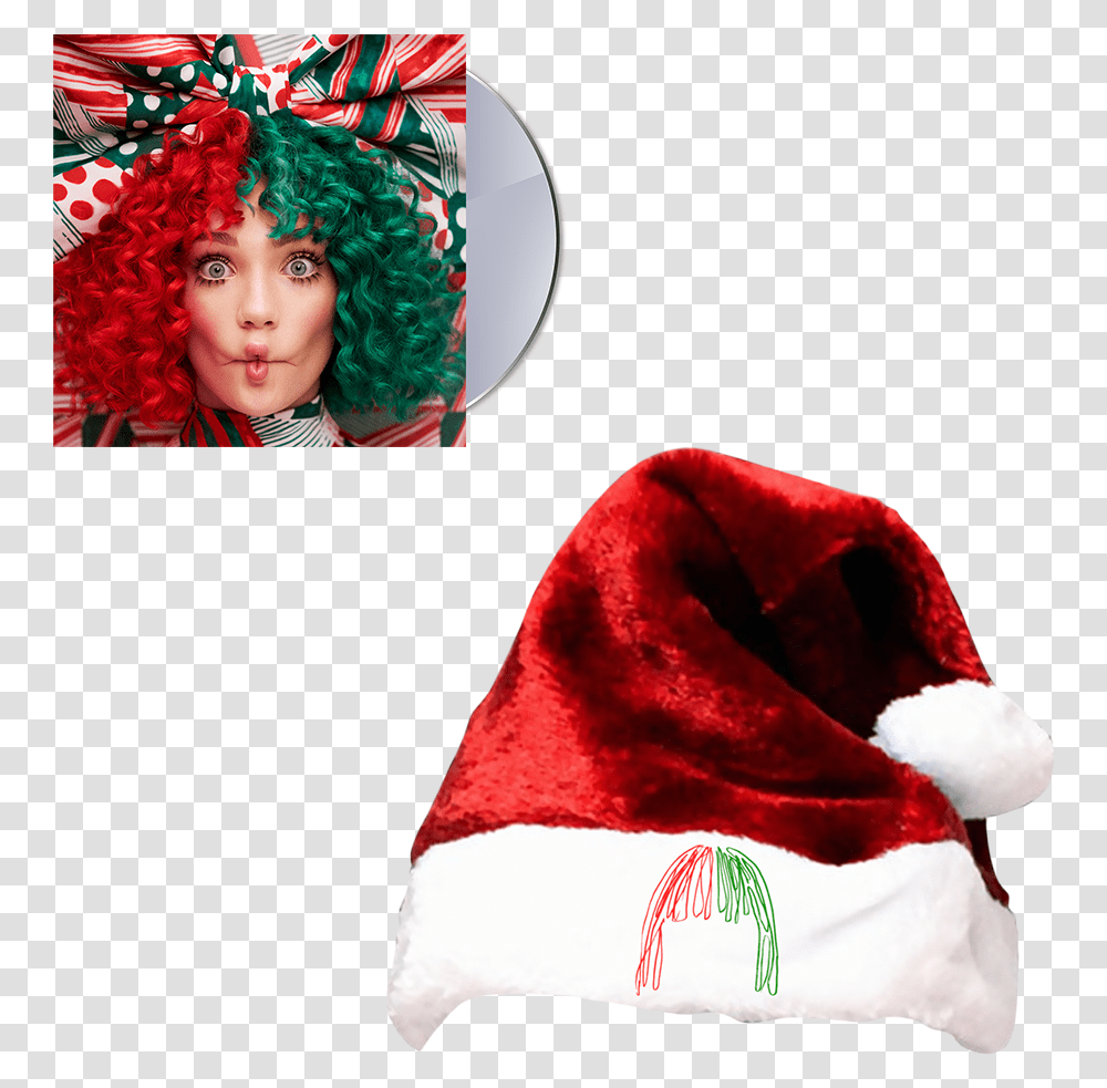 Everyday Is Christmas Cd And Santa Hat Siya Everyday Is Christmas, Apparel, Bonnet, Person Transparent Png