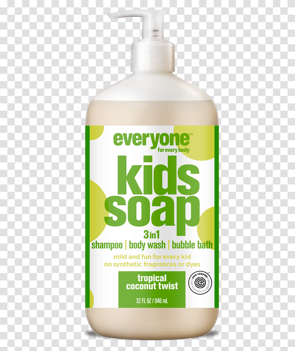 Everyone Kids Soap Tropical Coconut Twist, Bottle, Plant, Shaker, Label Transparent Png