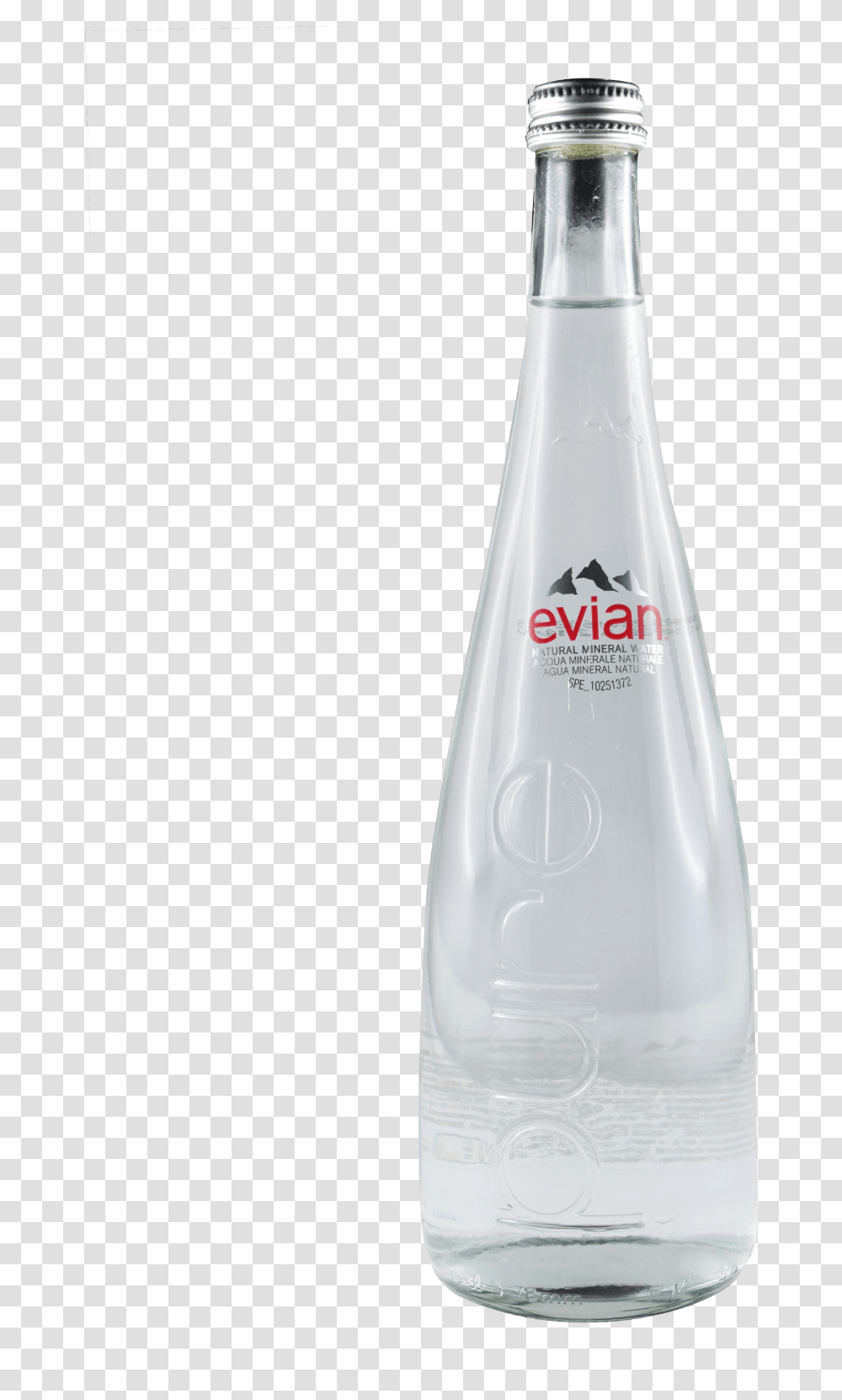 Evian Water Glass Bottle Evian, Milk, Beverage, Drink, Alcohol Transparent Png