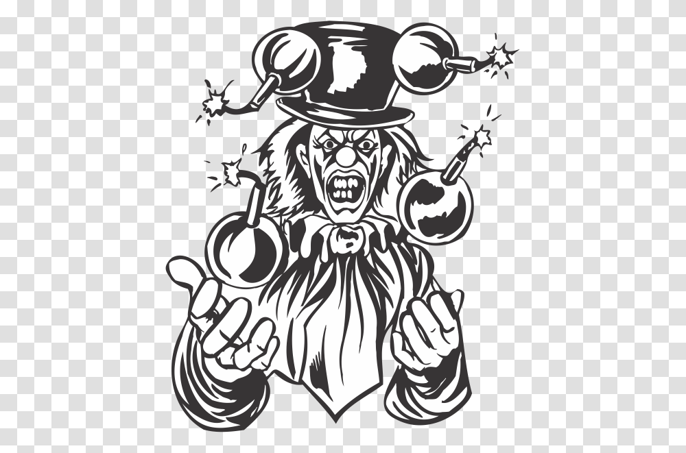 Evil Clown Decal Illustration, Performer, Leisure Activities, Drawing Transparent Png