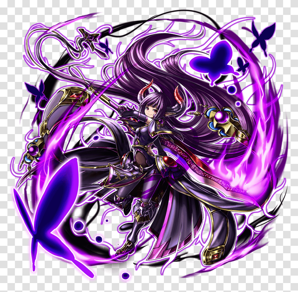 Evil Demon Empress Coco Full Art Grand Summoner Goblin Slayer, Purple, Light, Neon Transparent Png