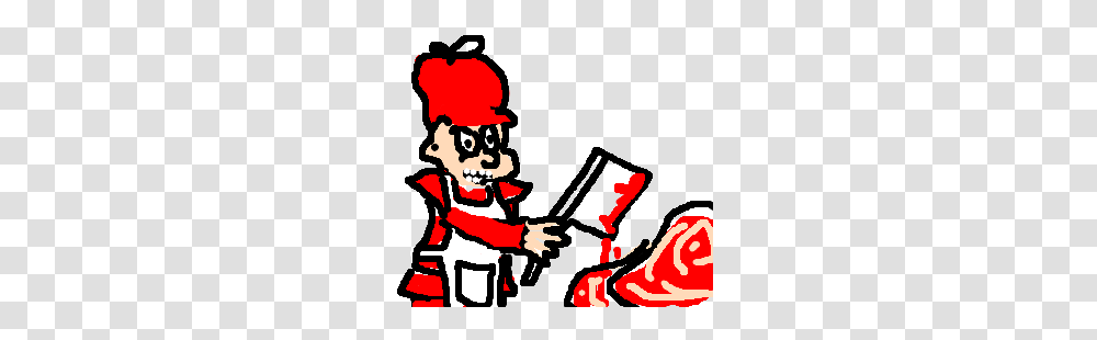 Evil Elmer Fudd As A Butcher Cutting Meat Drawing, Performer, Person, Human, Magician Transparent Png