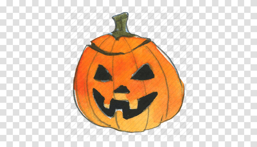 Evil Face Halloween Jack Jack O Lantern Pumpkin Smile Trick, Plant, Vegetable, Food, Rug Transparent Png