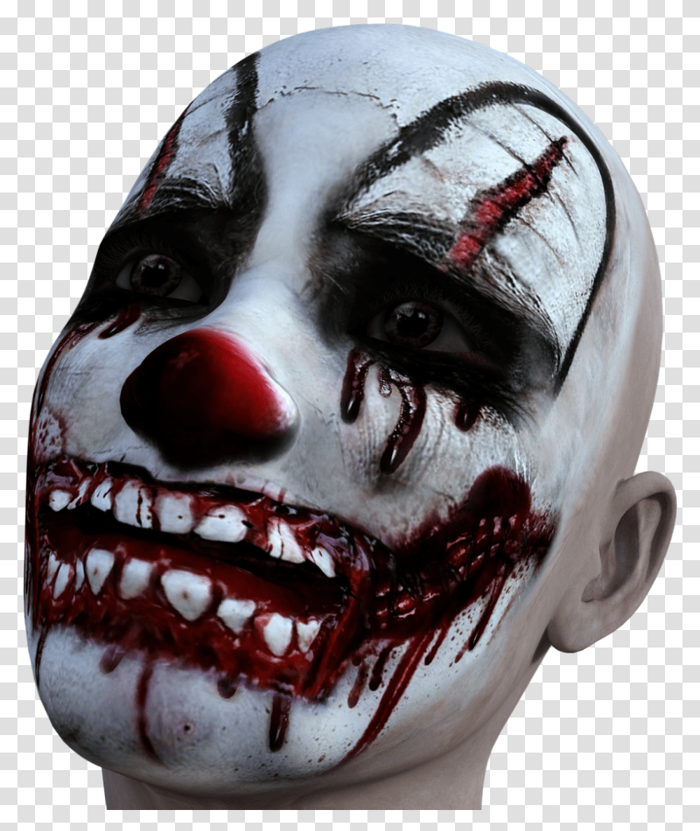 Evil Face Halloween Scary Clown No Background, Performer, Head, Dog, Pet Transparent Png
