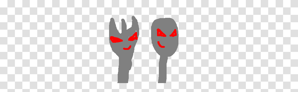 Evil Fork And Spoon With Glowing Red Eyes Drawing, Maraca, Musical Instrument, Light, Cutlery Transparent Png