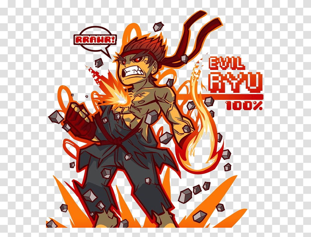Evil Images Evil Ryu Chibi, Person, Poster, Advertisement, Book Transparent Png