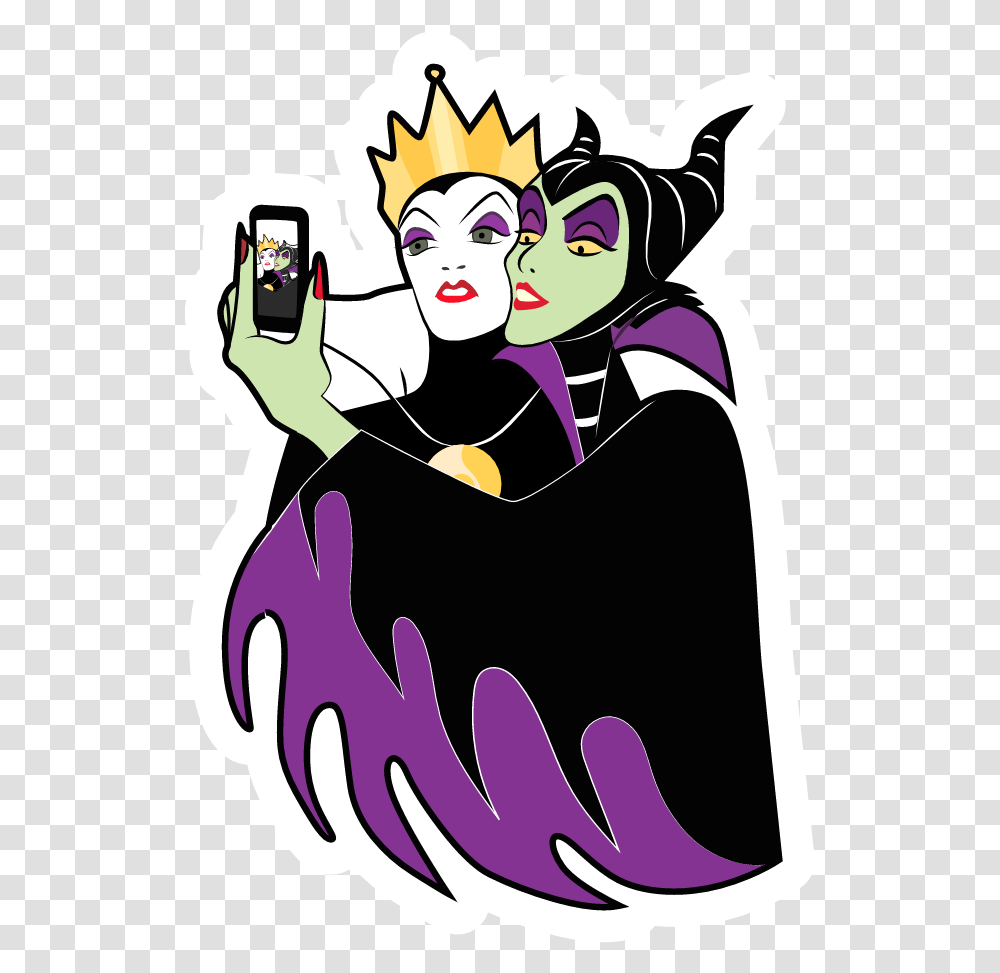 Evil Queen And Maleficent Selfie Maleficent And Evil Queen Selfie, Performer, Clothing, Apparel, Book Transparent Png