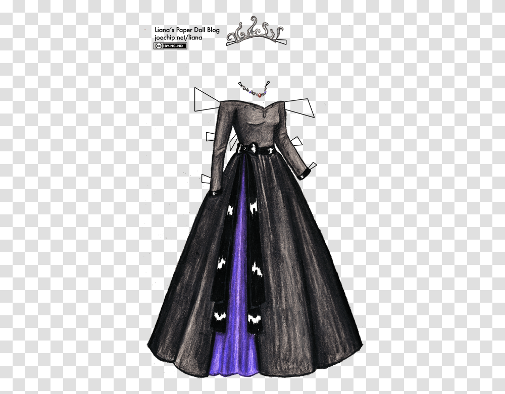 Evil Queen Costume Paper Doll Dress Gown, Clothing, Apparel, Evening Dress, Robe Transparent Png