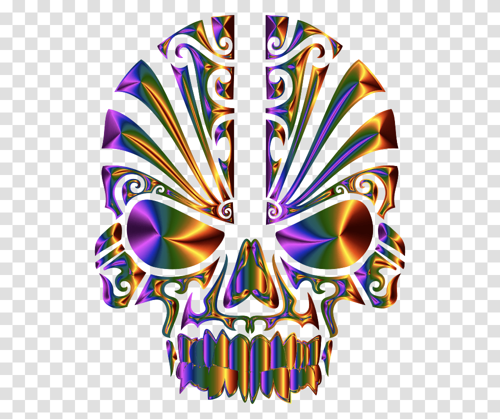 Evil Skull Art Amp Wall Dcor Zazzle Skull Maori Tattoo, Pattern, Ornament, Fractal, Purple Transparent Png