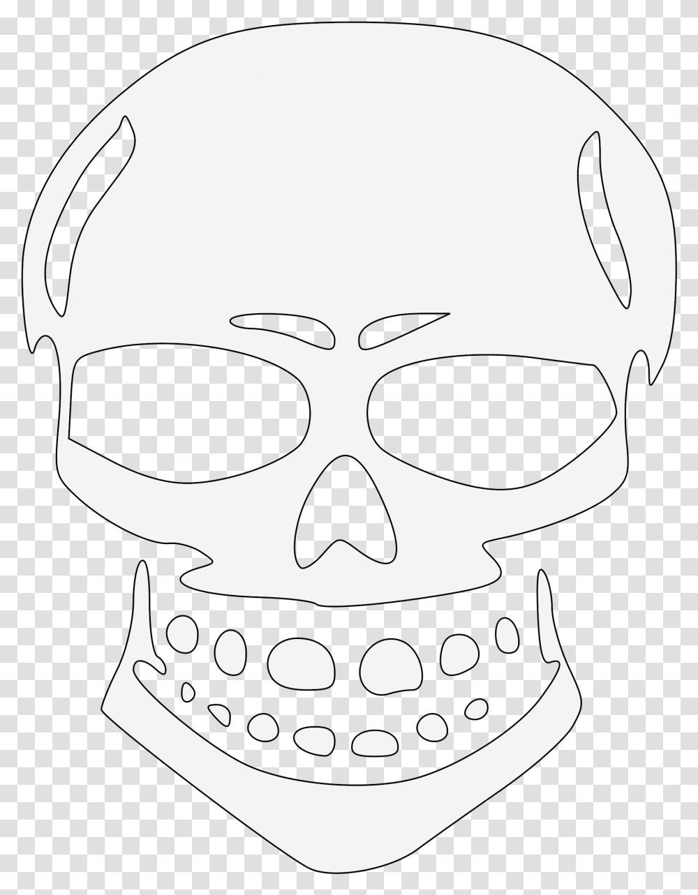 Evil Skull, Stencil, Helmet, Apparel Transparent Png