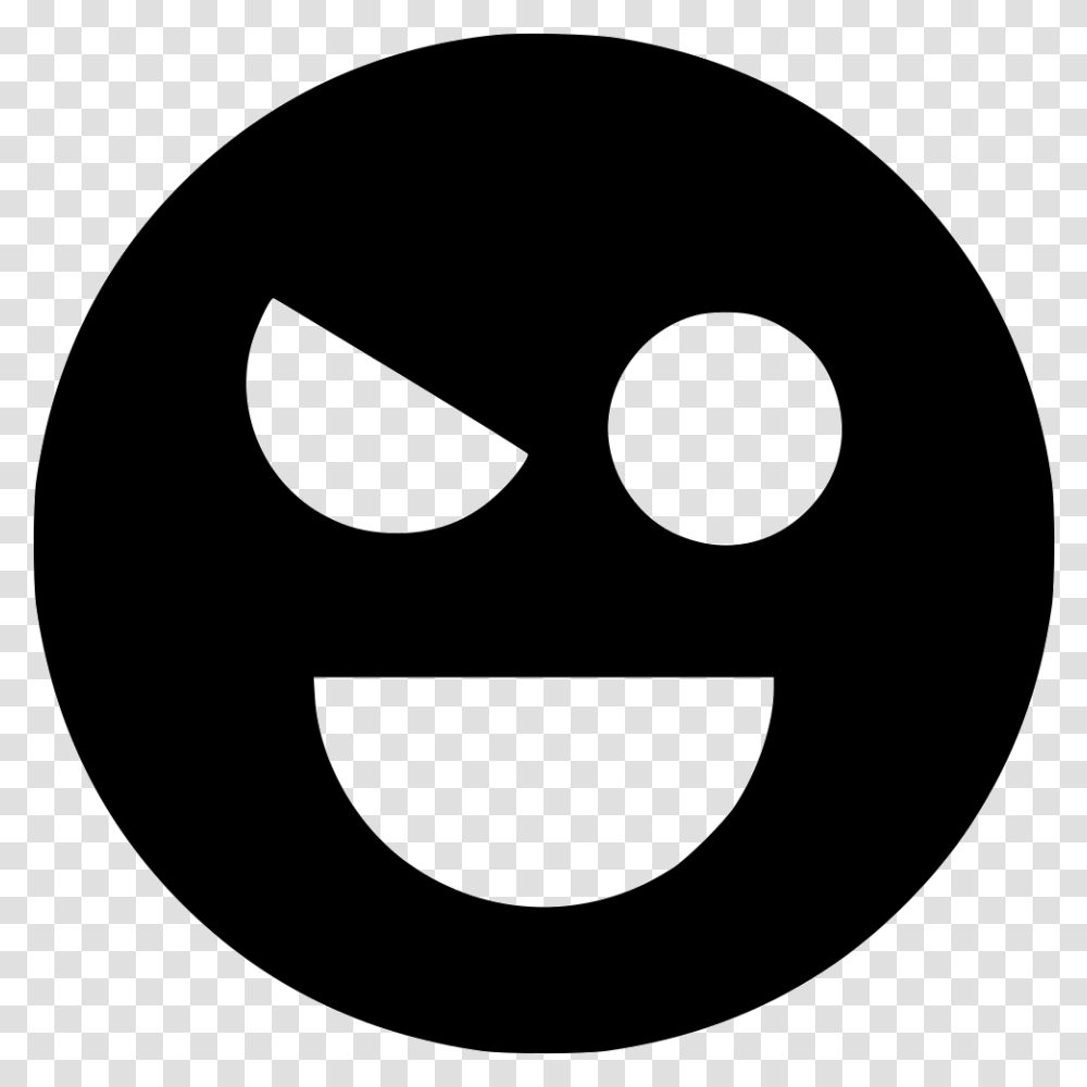 Evil Smile S Smiley Black And White Icon, Lamp, Stencil, Logo Transparent Png