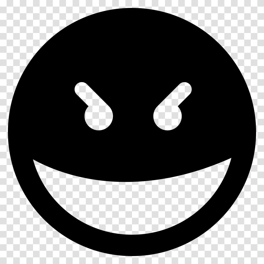 Evil Smile Square Emoticon Face Evil Smile Icon, Stencil, Baseball Cap, Hat Transparent Png