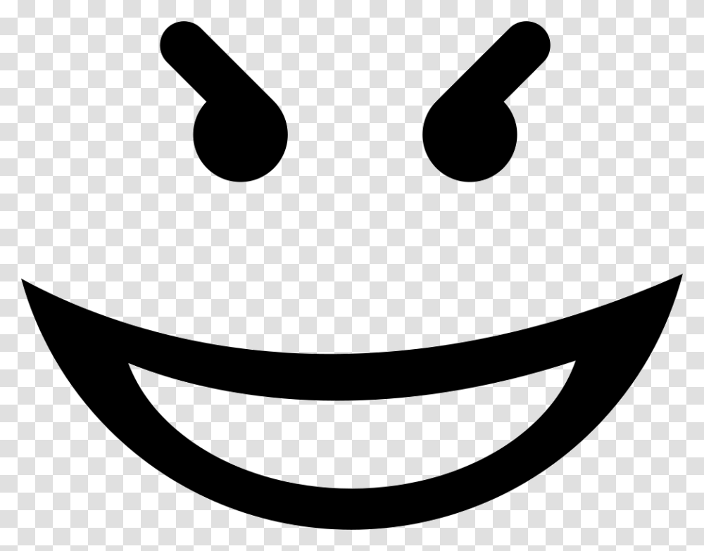 Evil Smile Square Emoticon Face Icon Free Download, Stencil, Bathtub, Logo Transparent Png