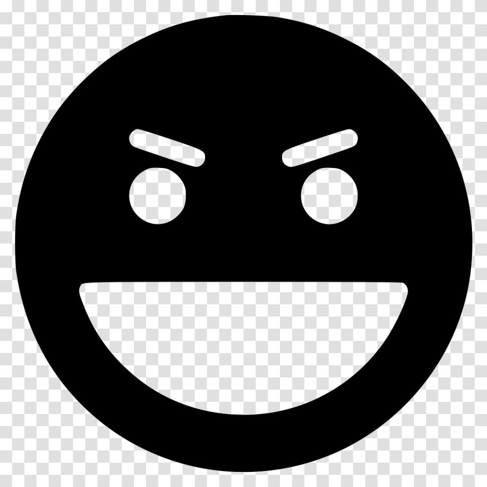 Evil Smiley Face Silhouette, Stencil, Logo, Trademark Transparent Png