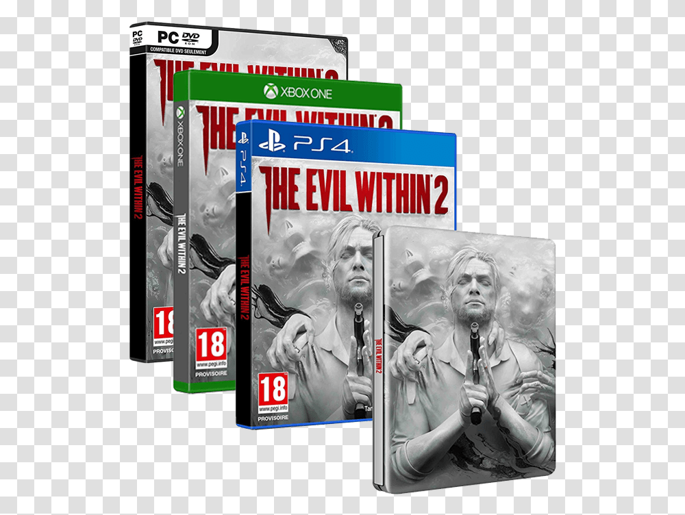 Evil Within 2 Steelbook Download Evil Within 2 Pc Game Cover, Person, Human, Novel Transparent Png