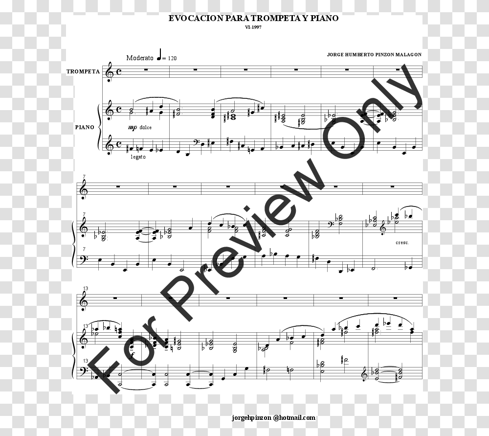 Evocacion Para Trompeta Y Piano Trumpet Sol Jw Pepper Music Book, Sheet Music, Text Transparent Png