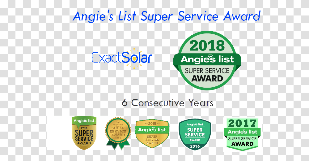 Exact Solar Earns Sixth Angie S List Award In Parallel, Label, Vegetation, Plant Transparent Png