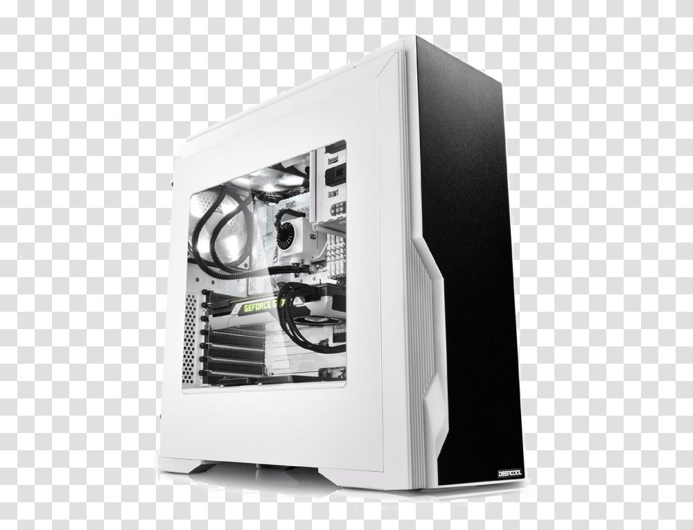 Example Of An Air Cooled White Custom Gaming Computer, Electronics, Computer Hardware, Appliance, Pc Transparent Png