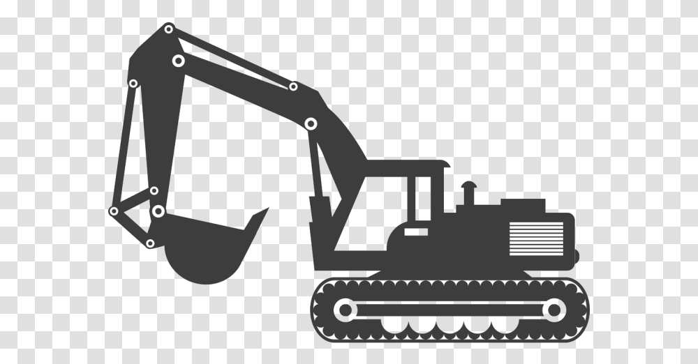 Excavator Construction Design Loader Excavators Vector, Tool, Gun, Weapon, Weaponry Transparent Png