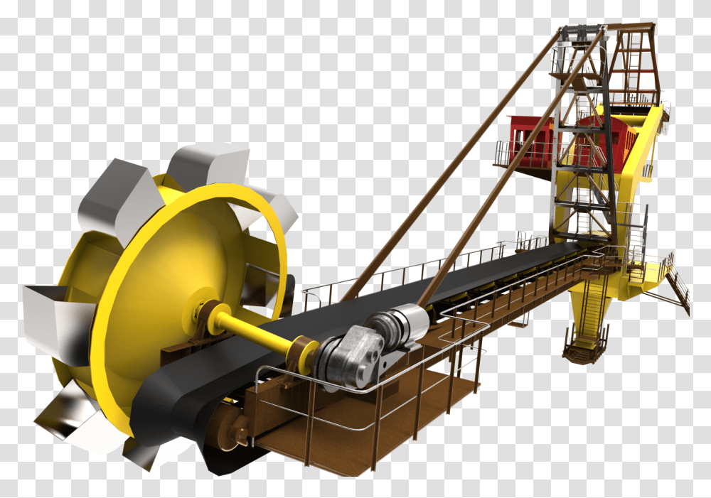Excavator Crane Front View Assembly Line, Construction Crane, Machine, Wheel, Lighting Transparent Png