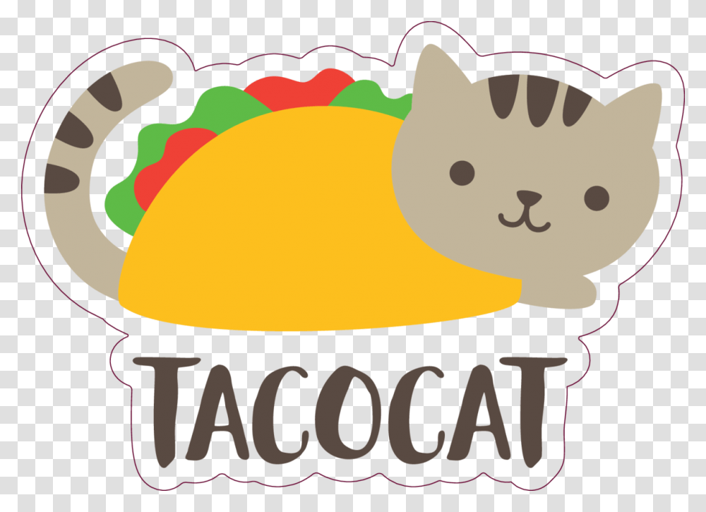 Excelent Cute Taco Cat Sticker This Month Taco Cat Thank You, Lunch, Meal, Food, Sweets Transparent Png