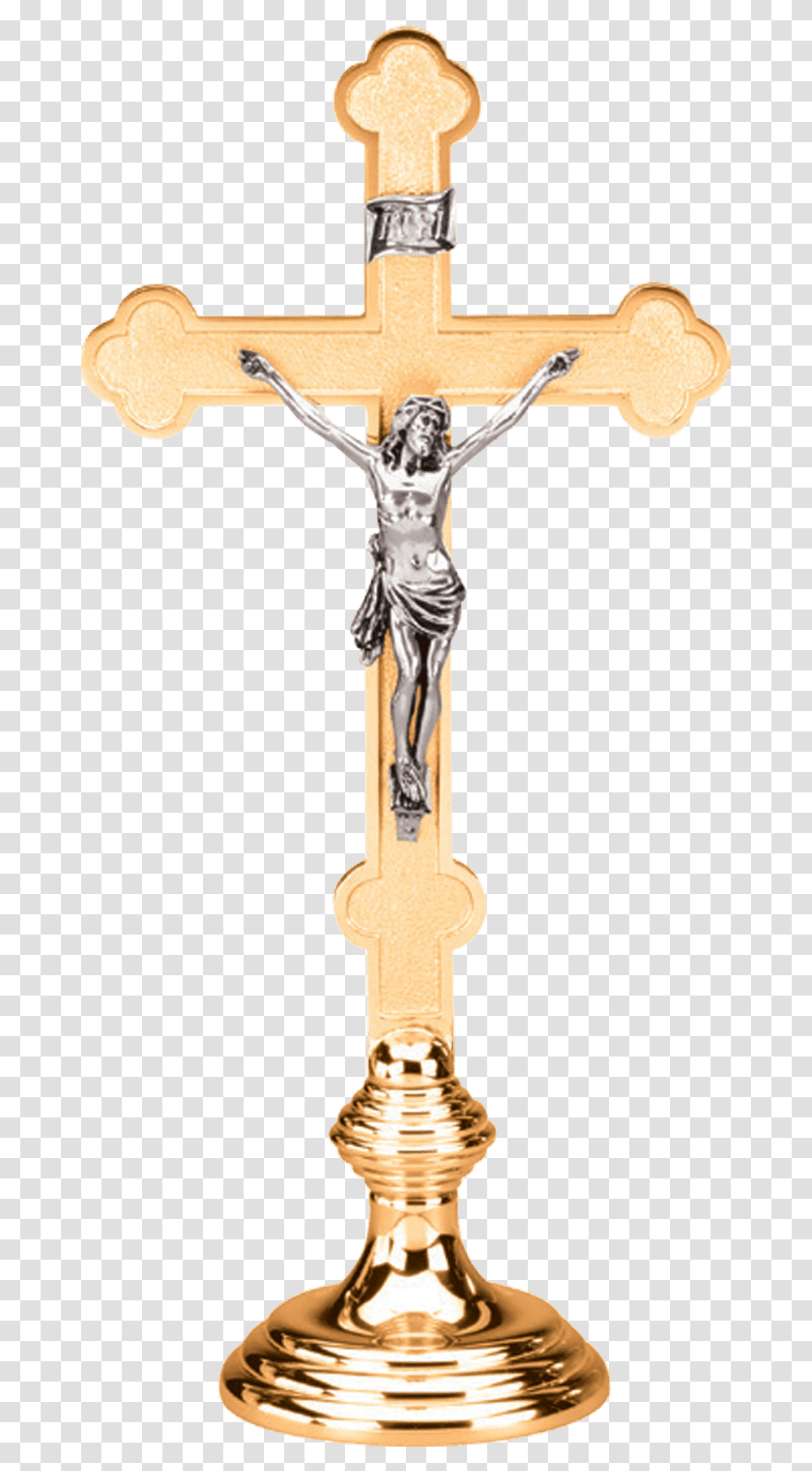 Excelsis 14 Inch Altar Crucifix Deepam Gif Clipart, Cross, Plant, Statue Transparent Png
