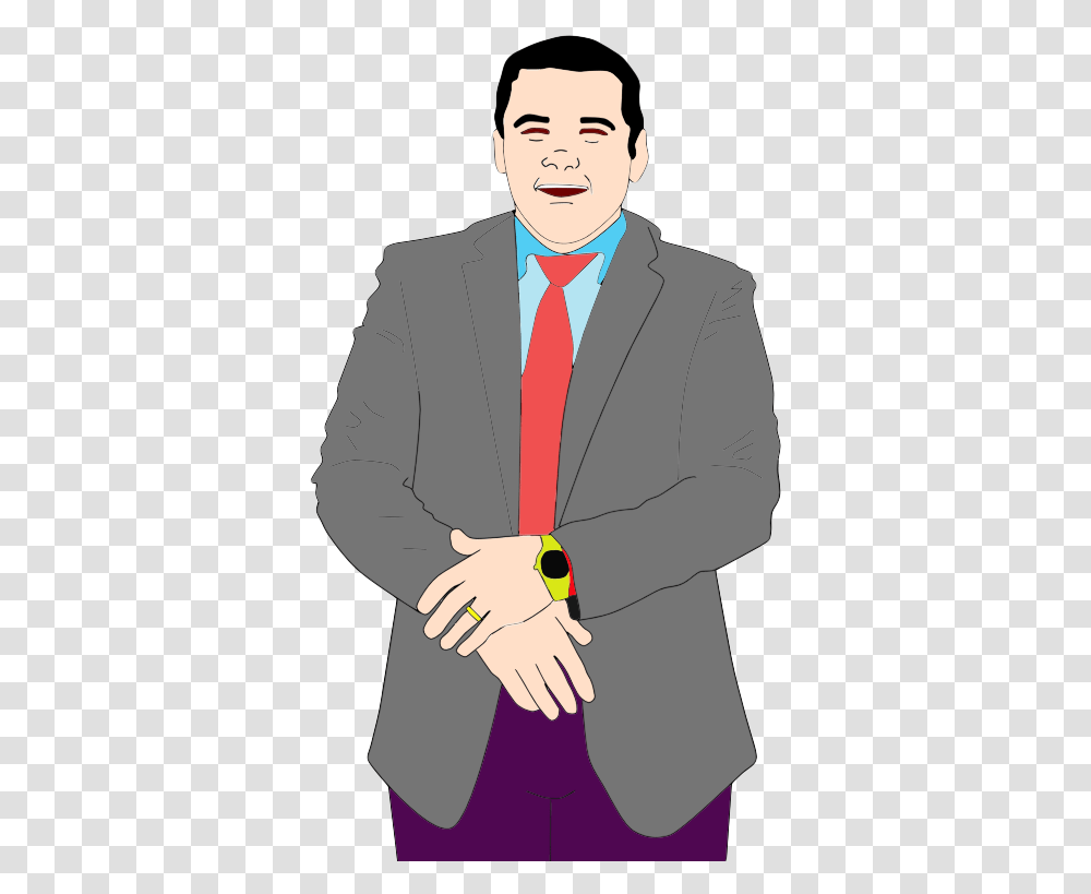 Excited Clipart Businessman Cartoon, Suit, Overcoat, Apparel Transparent Png