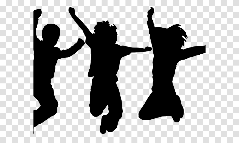 Excited Kids Silhouette, Gray, World Of Warcraft Transparent Png