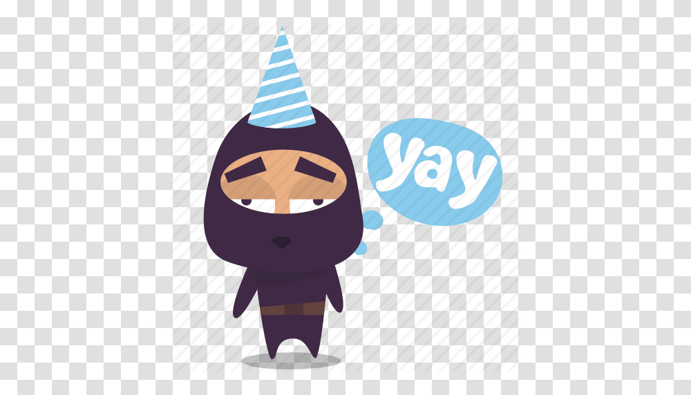 Excited Ninja Yay Icon, Apparel, Party Hat, Flag Transparent Png