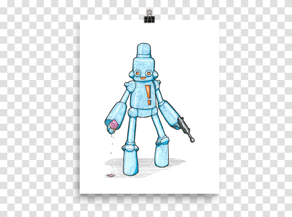 Excited Robot With Raygun Cartoon, Toy Transparent Png