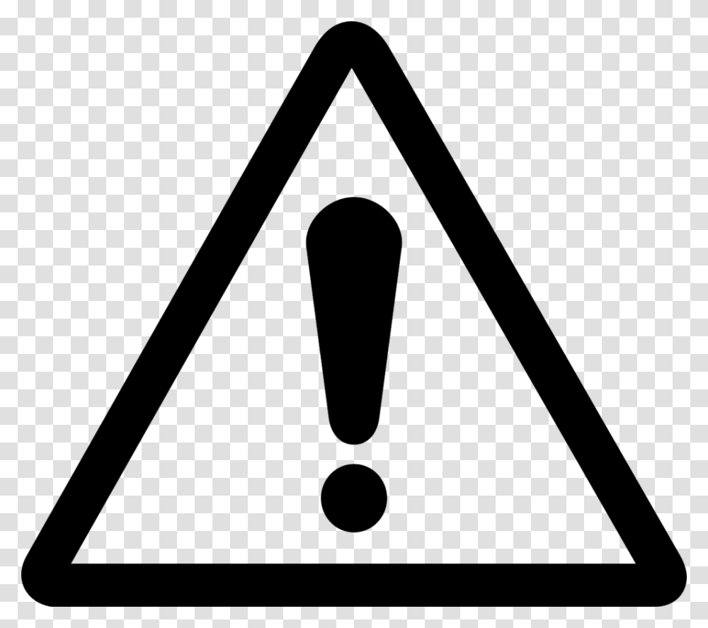 Exclamation Mark Warning Danger Attention Black Warning Icon Black And White, Triangle, Bow Transparent Png