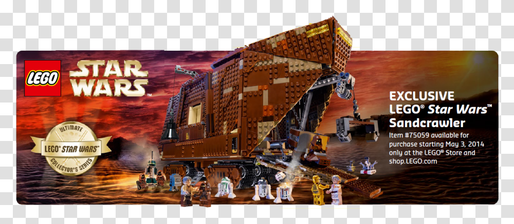 Exclusive Lego Star Wars Sandcrawler Star Wars, Person, Vehicle, Transportation, Crowd Transparent Png