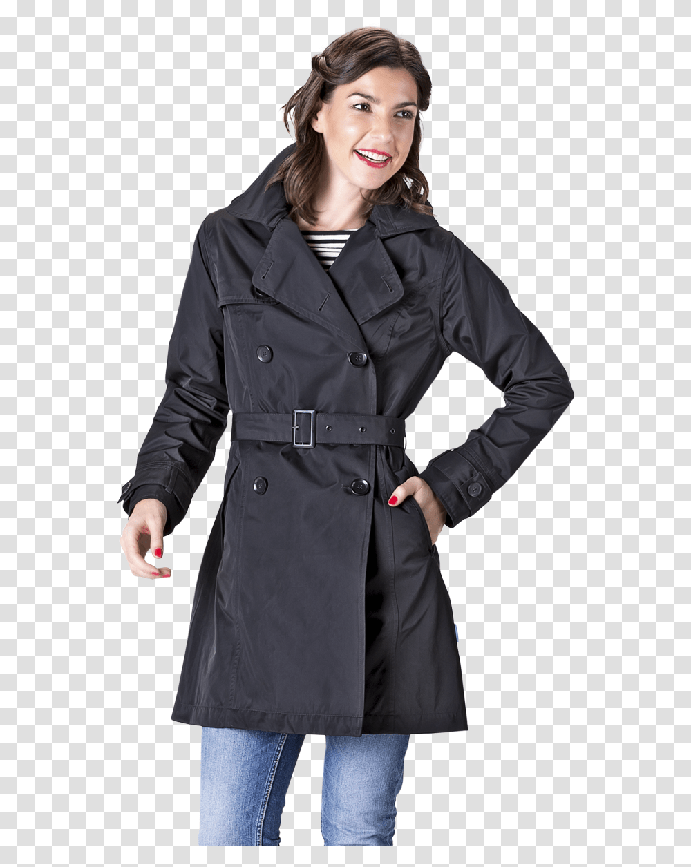 Exclusive Trench Coat Broadway Black, Apparel, Overcoat, Person Transparent Png