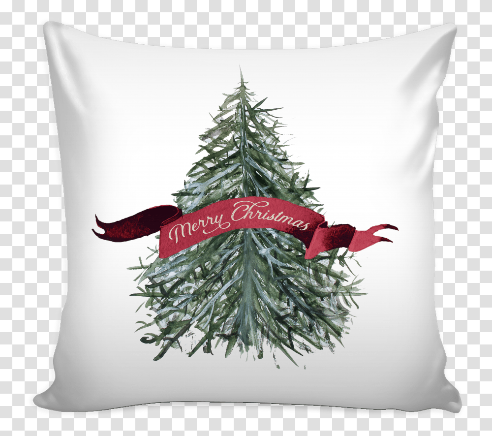 Exclusive Watercolor Christmas Tree Pillow Cover Am Sorry My Family, Cushion, Plant, Ornament, Pine Transparent Png