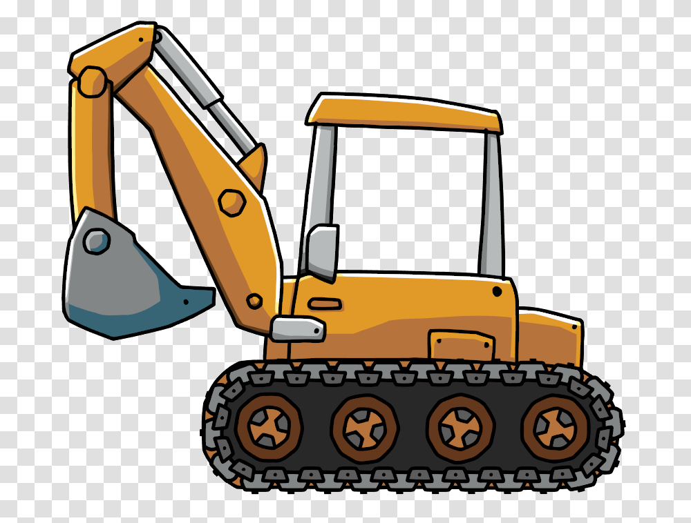 Excovator Clipart Cute, Bulldozer, Tractor, Vehicle, Transportation Transparent Png